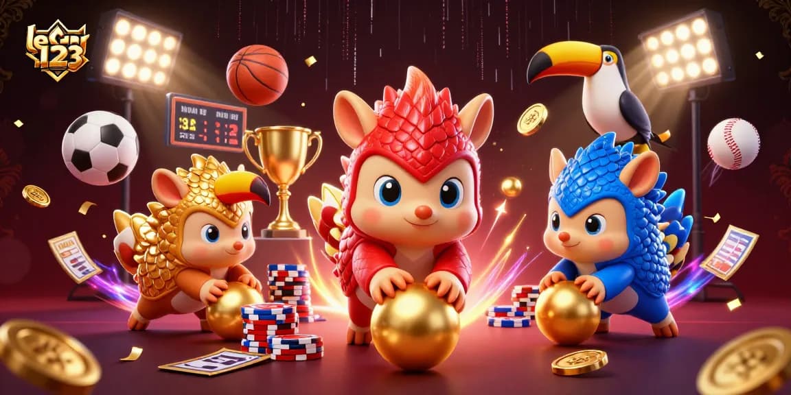 Engage with leci123 as rival pangolins compete in a vibrant casino fantasy scene.