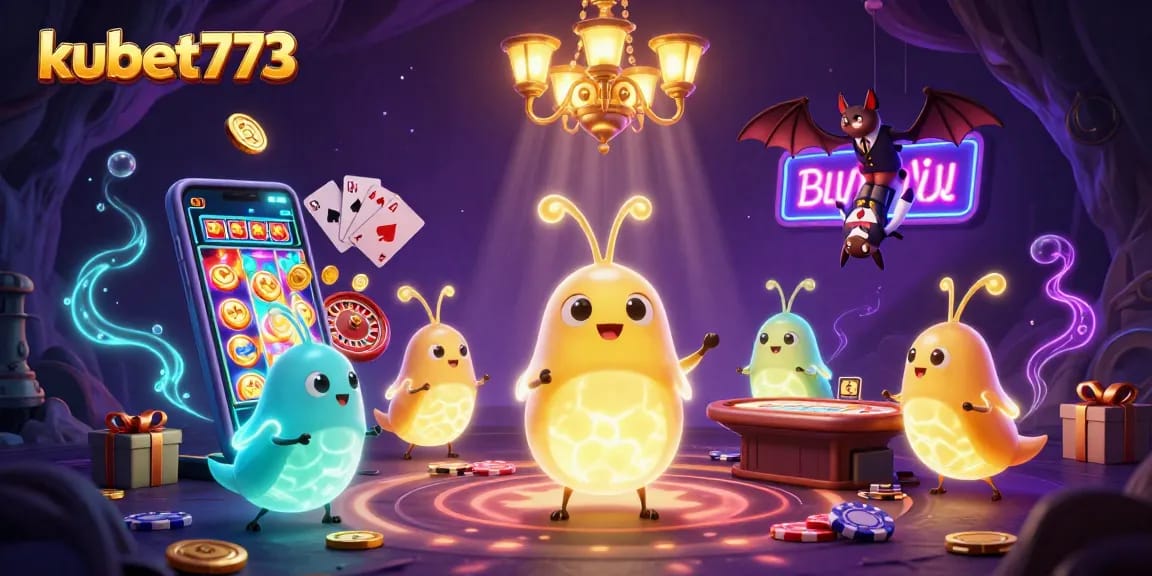Experience thrilling gameplay with kubet773 in a vibrant cave casino filled with glowworms and excitement.