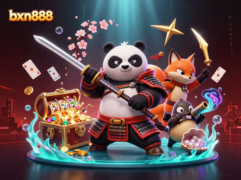 Engage in thrilling gameplay at bxn888, featuring samurai panda and dynamic casino elements for a unique experience.