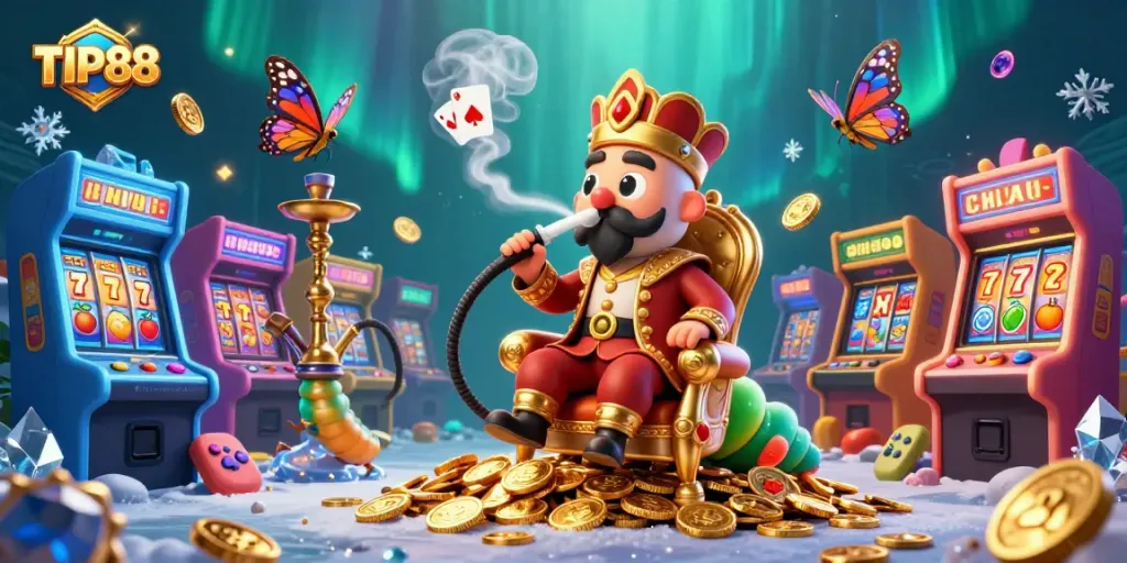 Experience vibrant casino thrills with TIP88 in this engaging illustrated scene.
