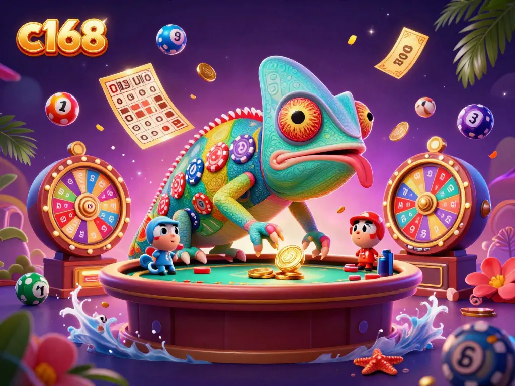Experience the excitement of c168 with the vibrant chameleon casino owner and dynamic lottery elements.