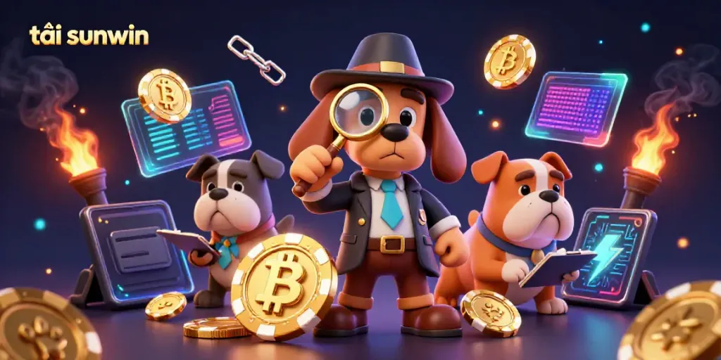 Engage in immersive gaming with tải sunwin, featuring cartoon characters and vibrant gambling elements.