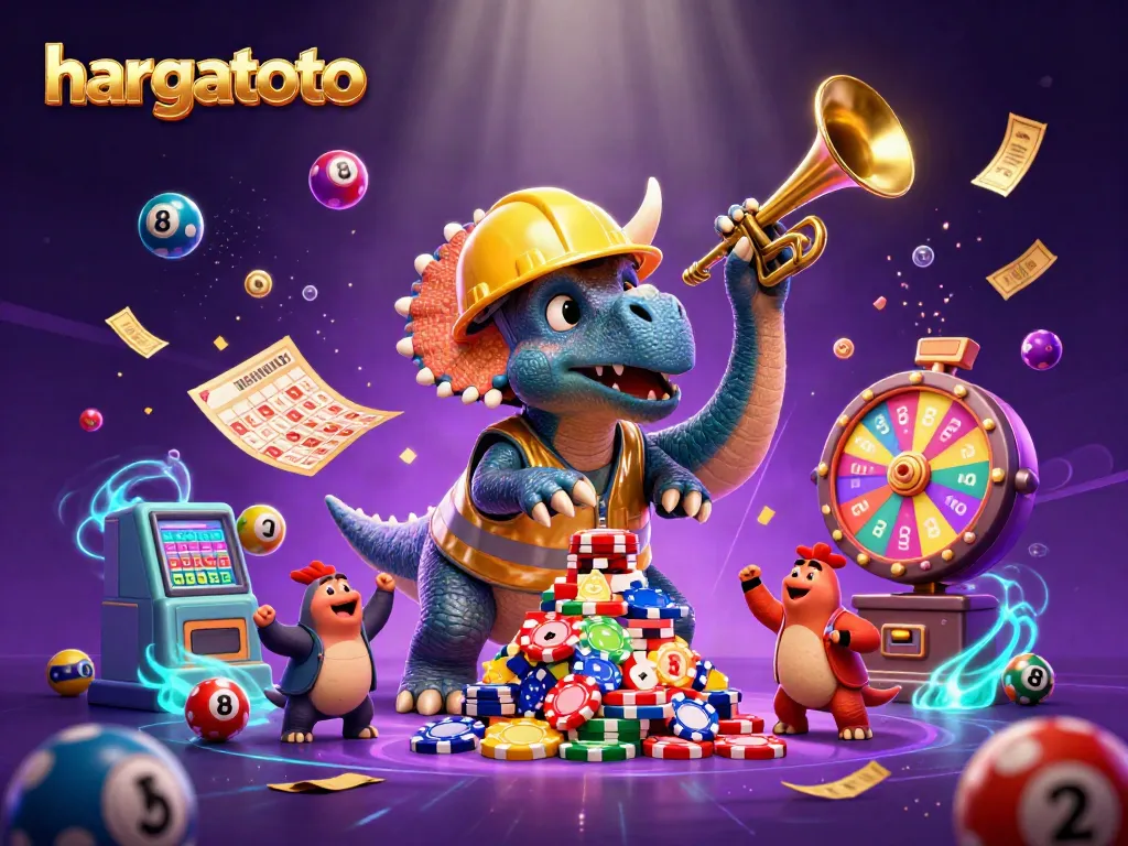 Engage with hargatoto's vibrant gaming world featuring colorful elements of chance and celebration.