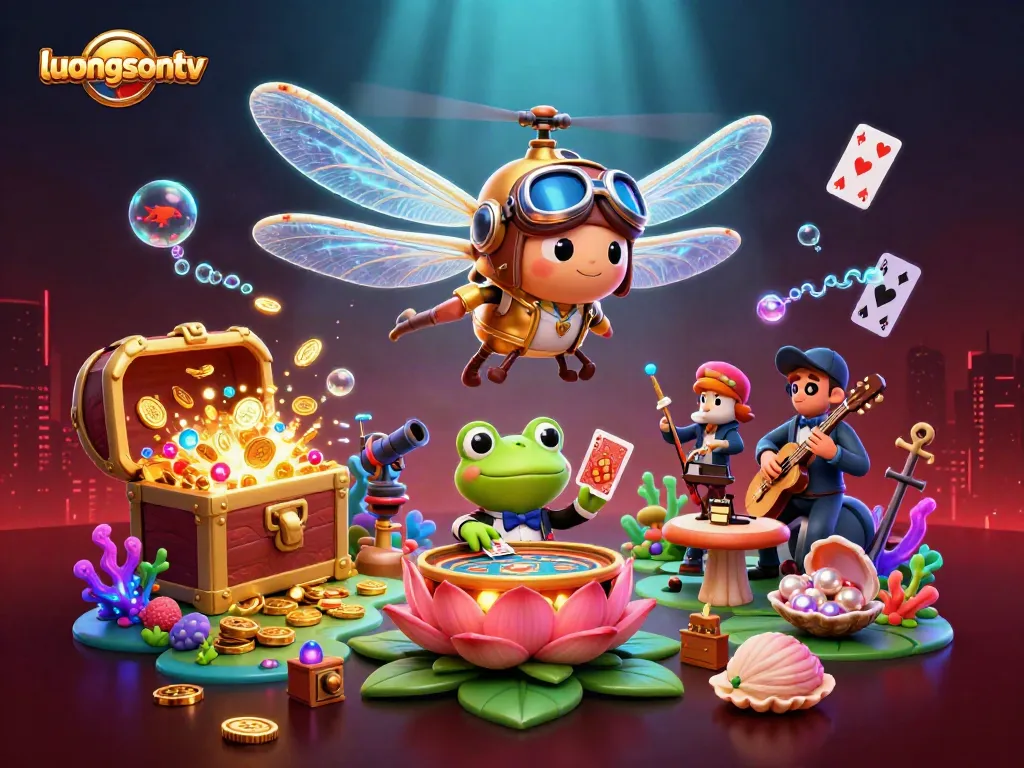 Experience thrilling gameplay at luongsontv with a vibrant animated casino scene.