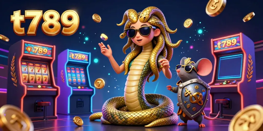 Experience thrilling casino gameplay with t789's vibrant Medusa and warrior characters.