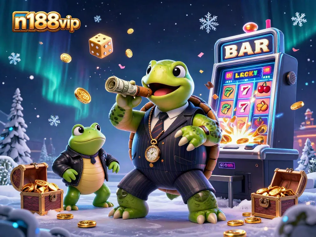 Join the excitement at n188vip with a vibrant casino scene featuring 3D characters and dynamic game elements.