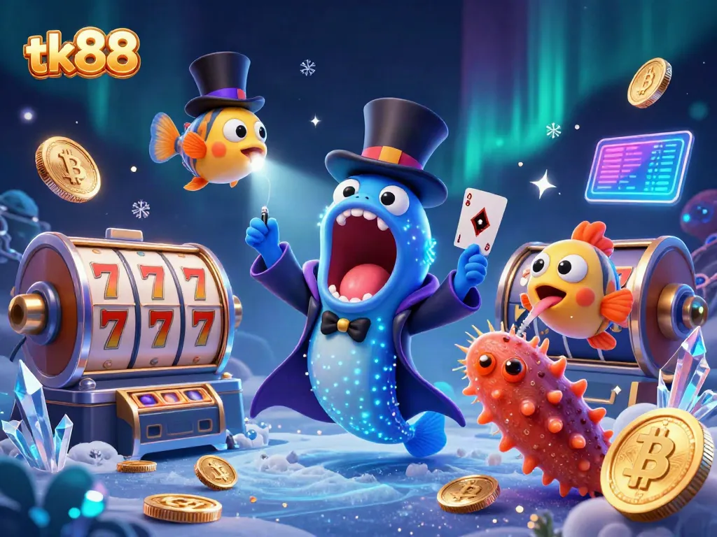 Experience the vibrant casino world with tk88, showcasing magical deep-sea characters and exciting game elements.