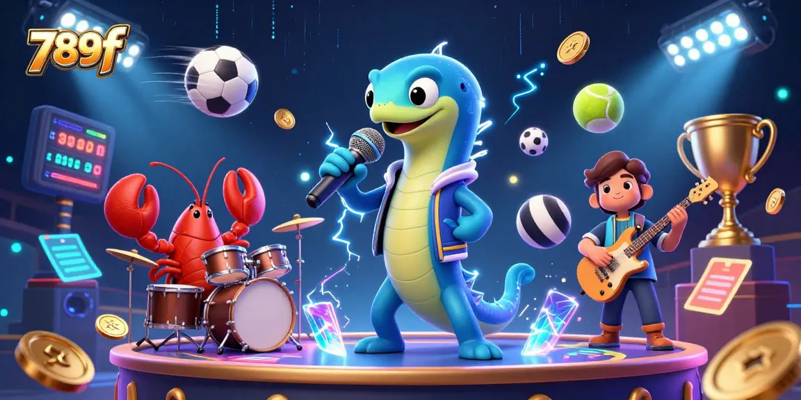 Experience the excitement of 789f with a vibrant underwater casino scene featuring a DJ electric eel and dynamic sports elements.
