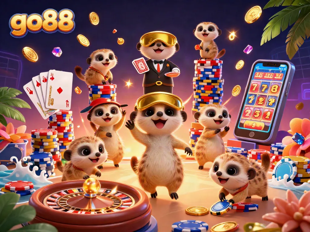 Engage in exciting gameplay at go88 with a colony of meerkats managing a thrilling casino experience.