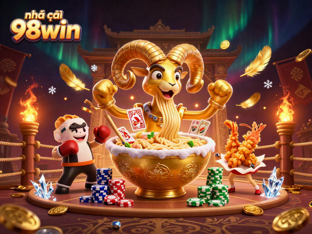 Engage in top-tier betting with nhà cái 98win featuring vibrant characters in a dynamic casino scene.