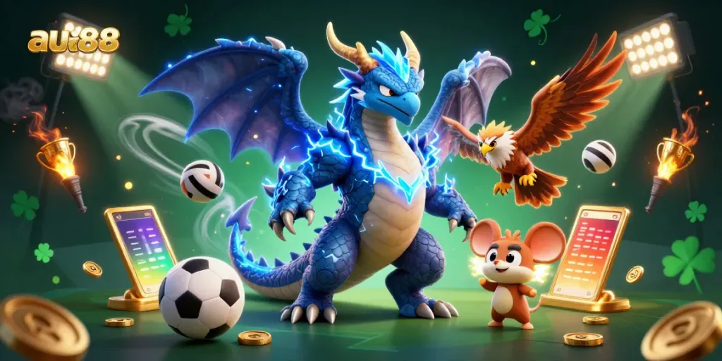 Engage in exciting gaming action with au88's vibrant 3D characters and dynamic casino elements.