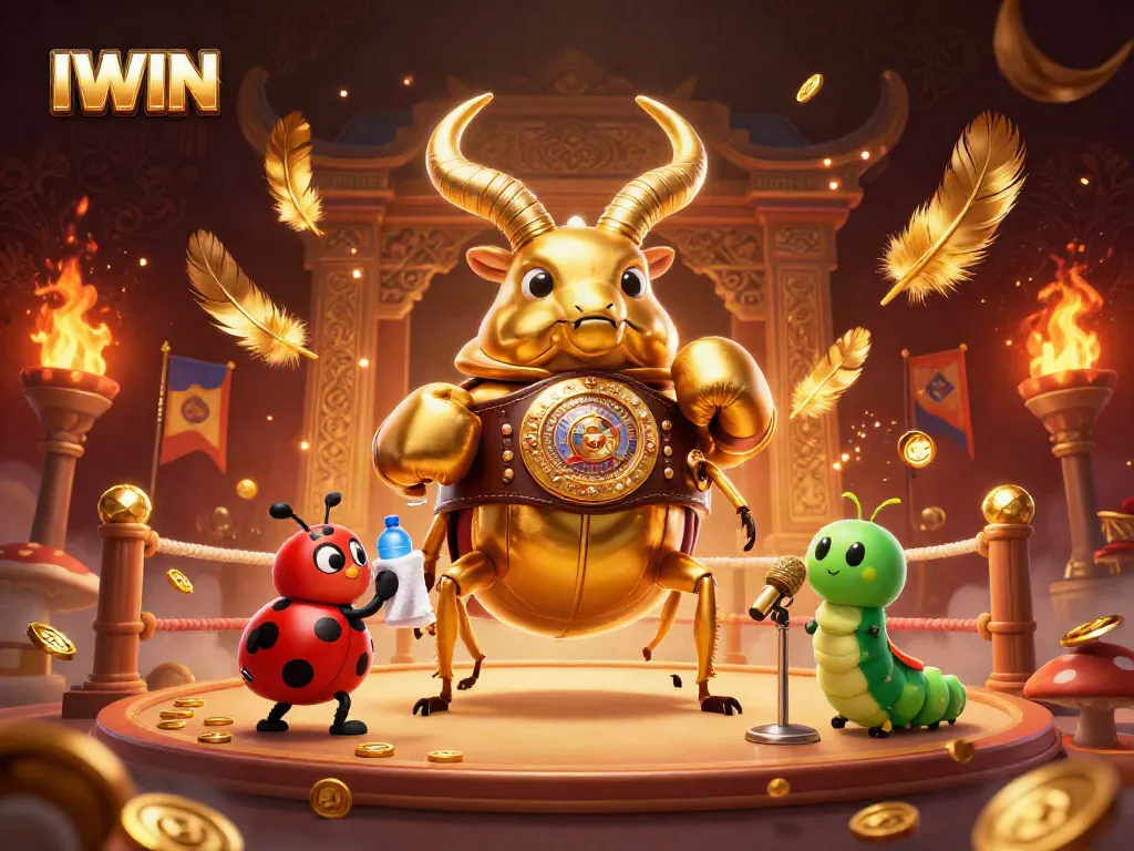 IWIN inspires thrilling bets with vibrant characters and casino elements in a dynamic 3D illustration.
