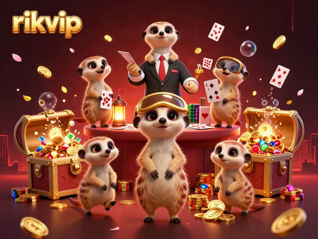 Experience the thrill of rikvip with meerkats managing a vibrant casino scene.