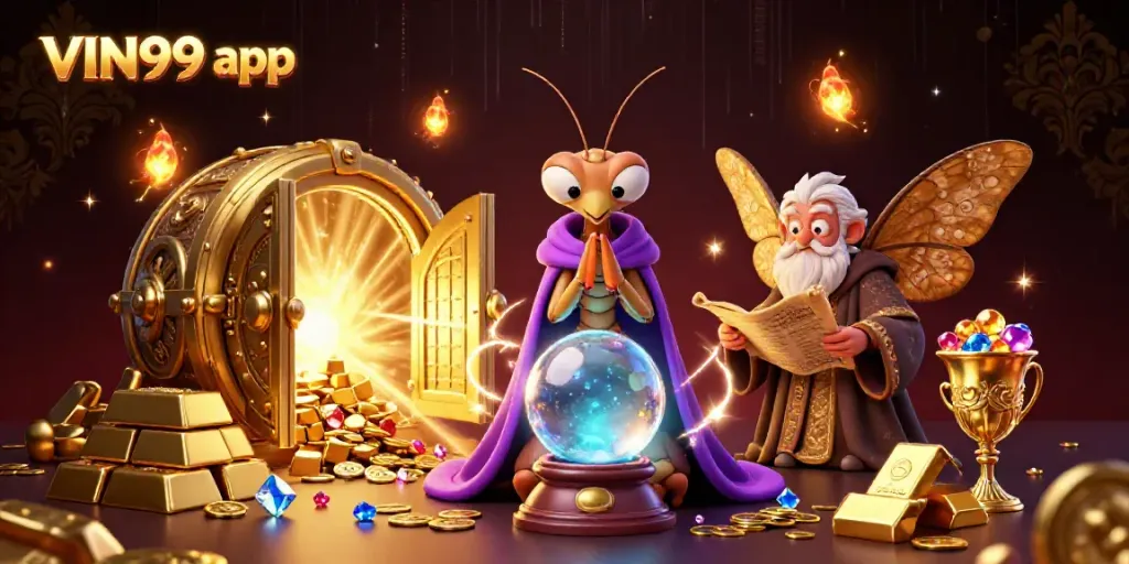 Experience immersive gaming with the VIN99 app featuring rich 3D characters and casino elements.
