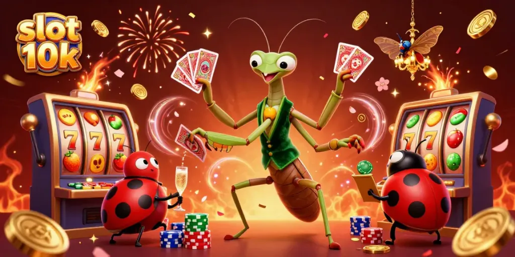 Slot 10k menyajikan permainan slot yang meriah dengan karakter 3D dan elemen kasino yang menarik.