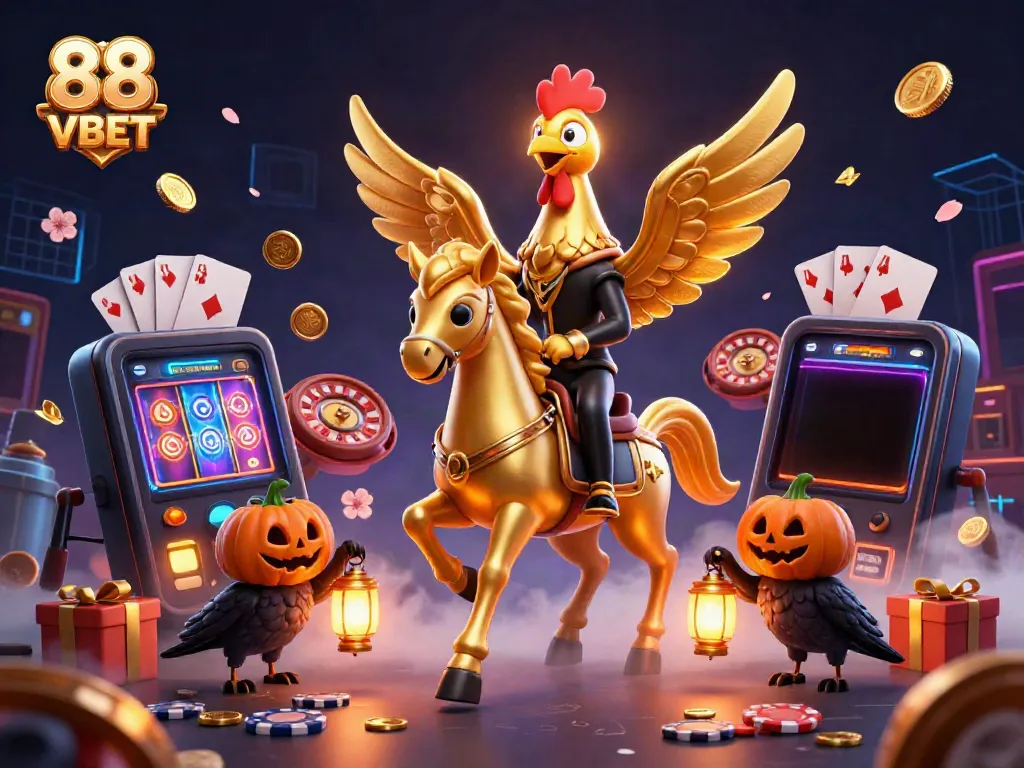 Explore thrilling gaming with 88 VBET, featuring an engaging casino scene and vibrant action.