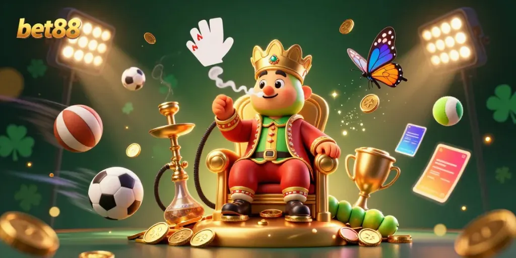 Experience excitement with bet88's vibrant 3D illustration showcasing dynamic sports betting action.