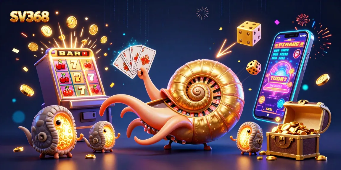 Experience exciting gameplay with SV368 featuring a nautilus roulette wheel and vibrant casino elements.