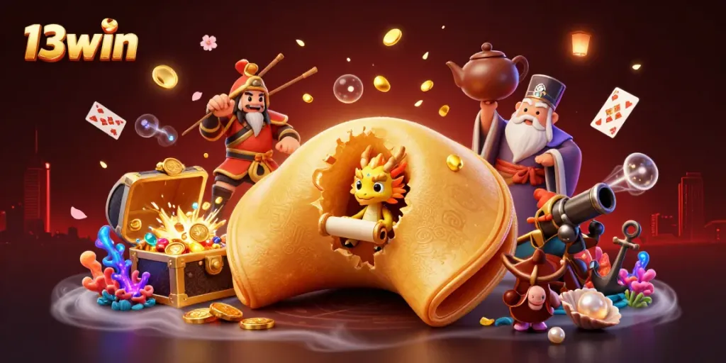 Activate thrilling wins with 13win at the captivating golden fortune cookie casino scene.