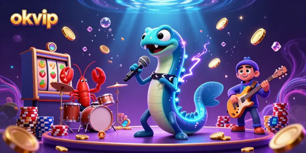 Experience thrilling wins with okvip in a vibrant underwater casino featuring an electrifying DJ show.