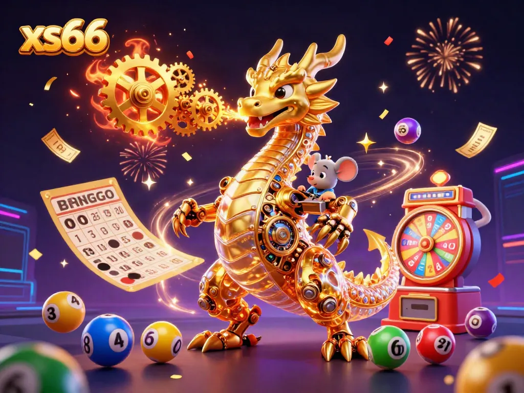Experience thrilling gameplay with xs66 featuring vibrant lottery elements and a mechanical dragon.