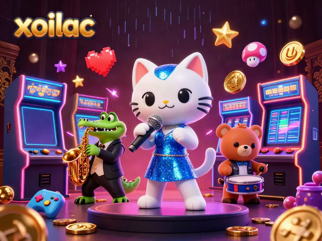 Engage with the vibrant, entertaining scene of xoilac featuring lively cartoon characters amidst dynamic casino elements