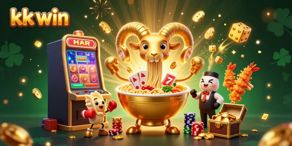 Engage with kk win's thrilling casino scene featuring vibrant characters and game elements.