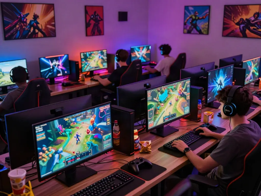Exciting gaming atmosphere at https://sunwint4.com/ with players engaged in diverse games.