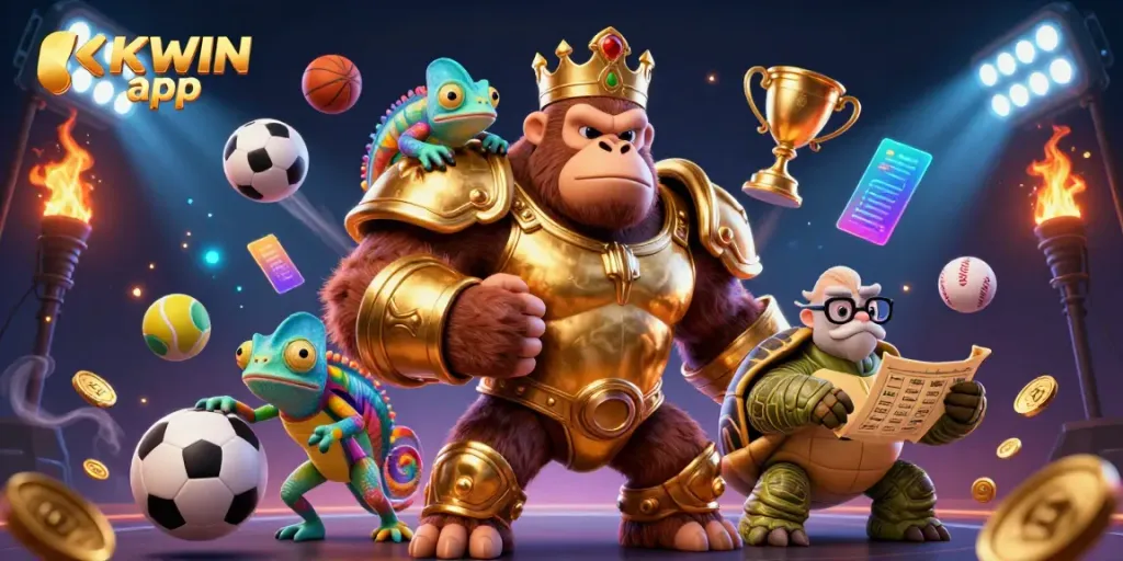 Experience thrilling action with the KKWIN app, featuring dynamic characters and exciting gambling elements.