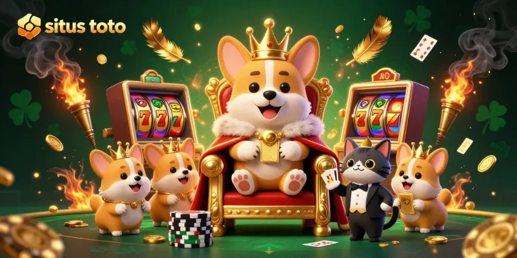 Tampilkan situs toto dengan corgi kerajaan dan butler kucing di kasino