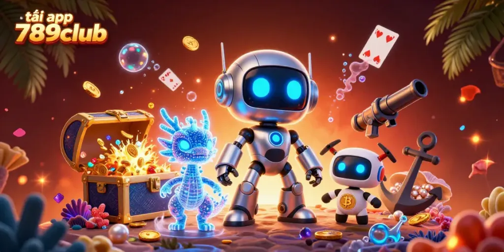 Experience the thrill while downloading the tải app 789club with an engaging 3D casino illustration.