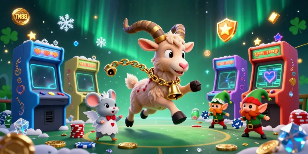 Enjoy TN88's thrilling holiday-horror casino experience with Krampus and festive characters.