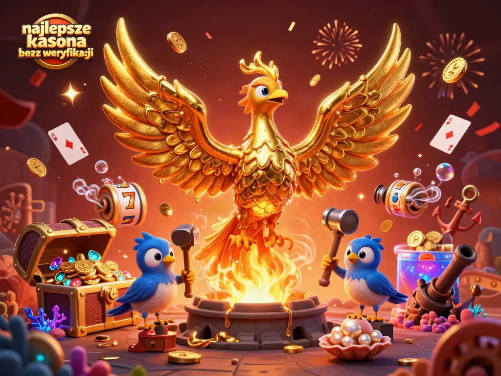 Experience the excitement of najlepsze kasyna bez weryfikacji with a vibrant golden phoenix and dynamic casino elements.