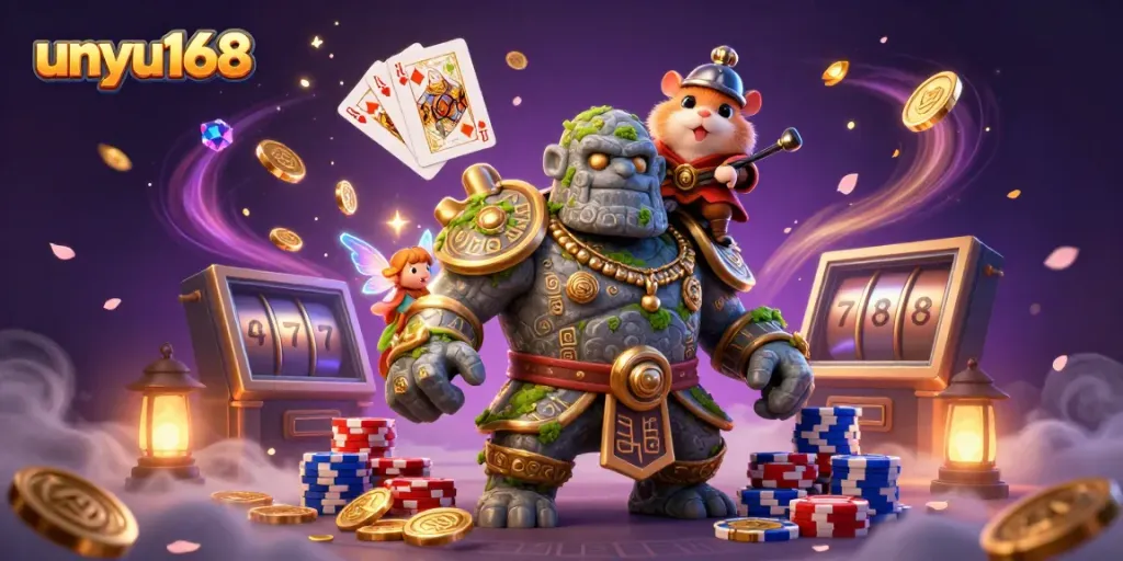Gambarlah pengalaman bermain unyu168 dengan penjaga golem mistis dan keajaiban si peri.