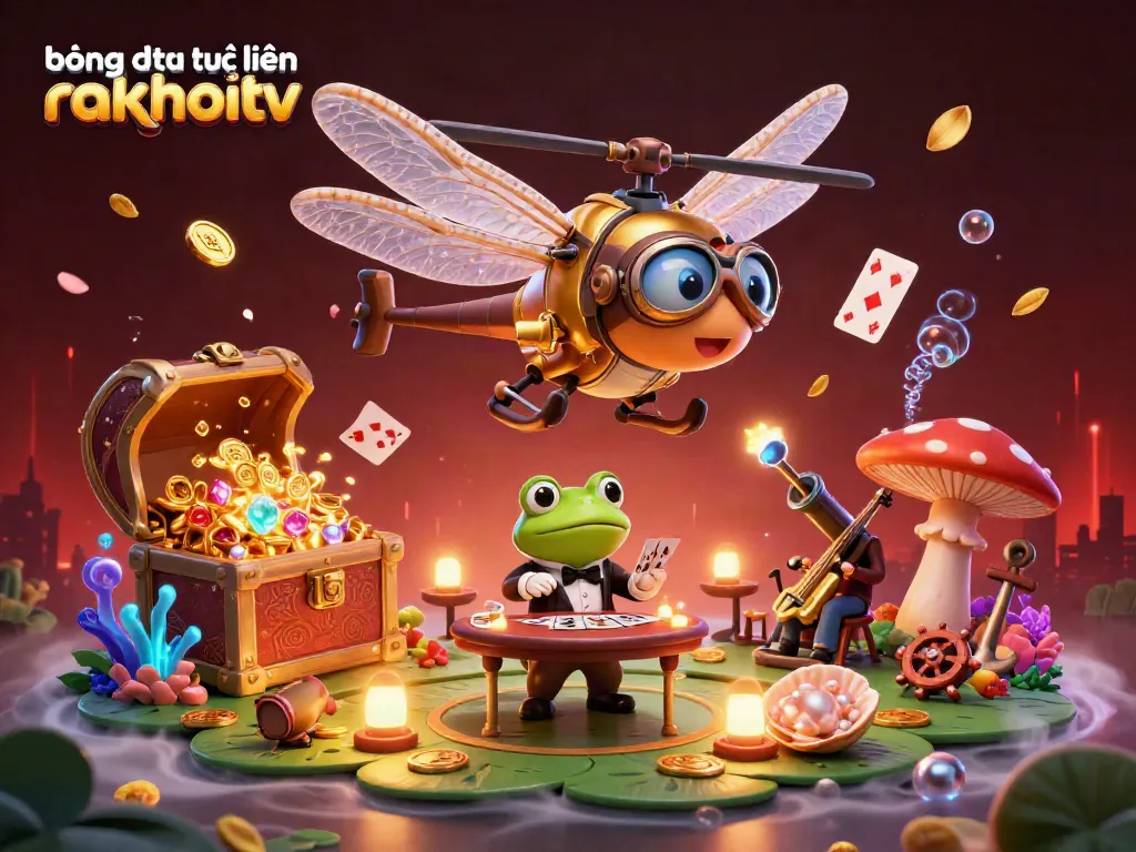 Experience bóng đá trực tuyến rakhoitv with dynamic 3D characters in a vibrant casino scene.