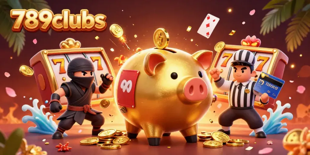 Engage in thrilling gameplay action at 789clubs with dynamic casino characters and festive elements.