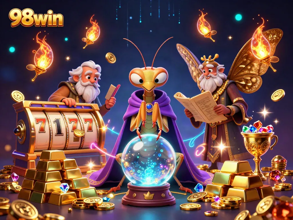 Spin the reels with 98win's enchanting casino experience, showcasing mystical fortune tellers and treasure galore.