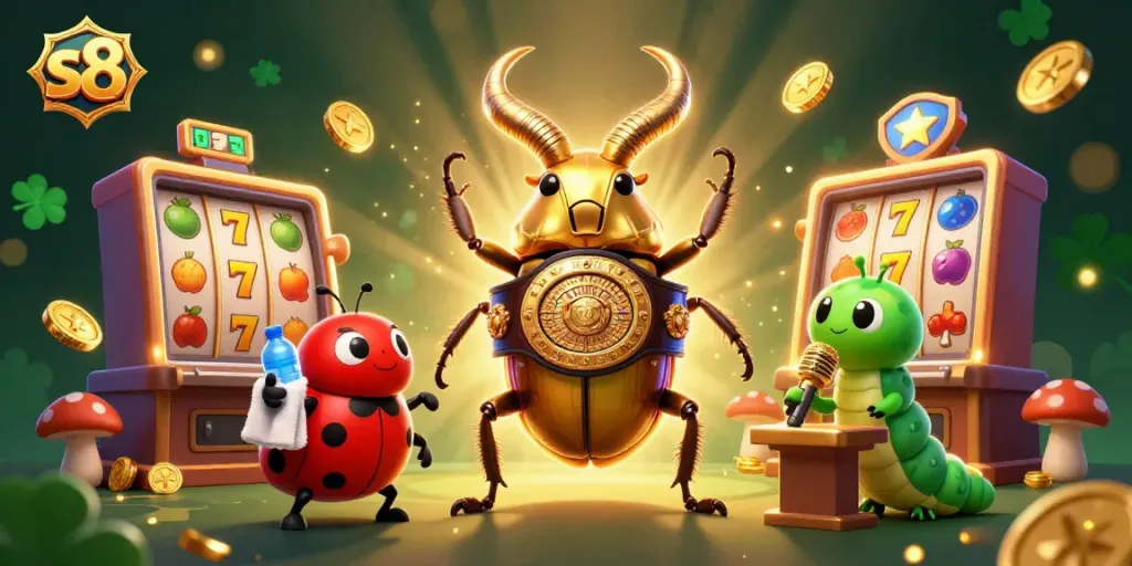 Experience thrilling moments with s8's vibrant casino scene featuring dynamic characters and slot elements.