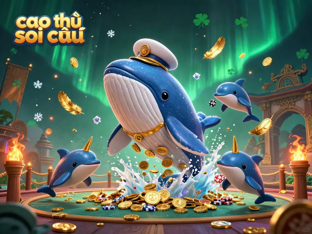Cao thủ soi cầu explores dynamic 3D casino adventure with vibrant casino elements and friendly sea creatures.